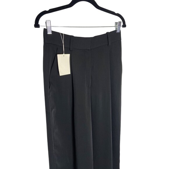 NWT COS Wide Leg Drape Relaxed Tailored Black High Rise Trouser Pants-sz 2 - Picture 3 of 8